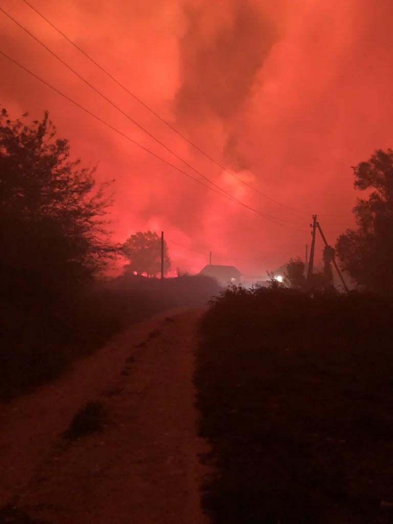 пожар в плавнях Анапы фото9